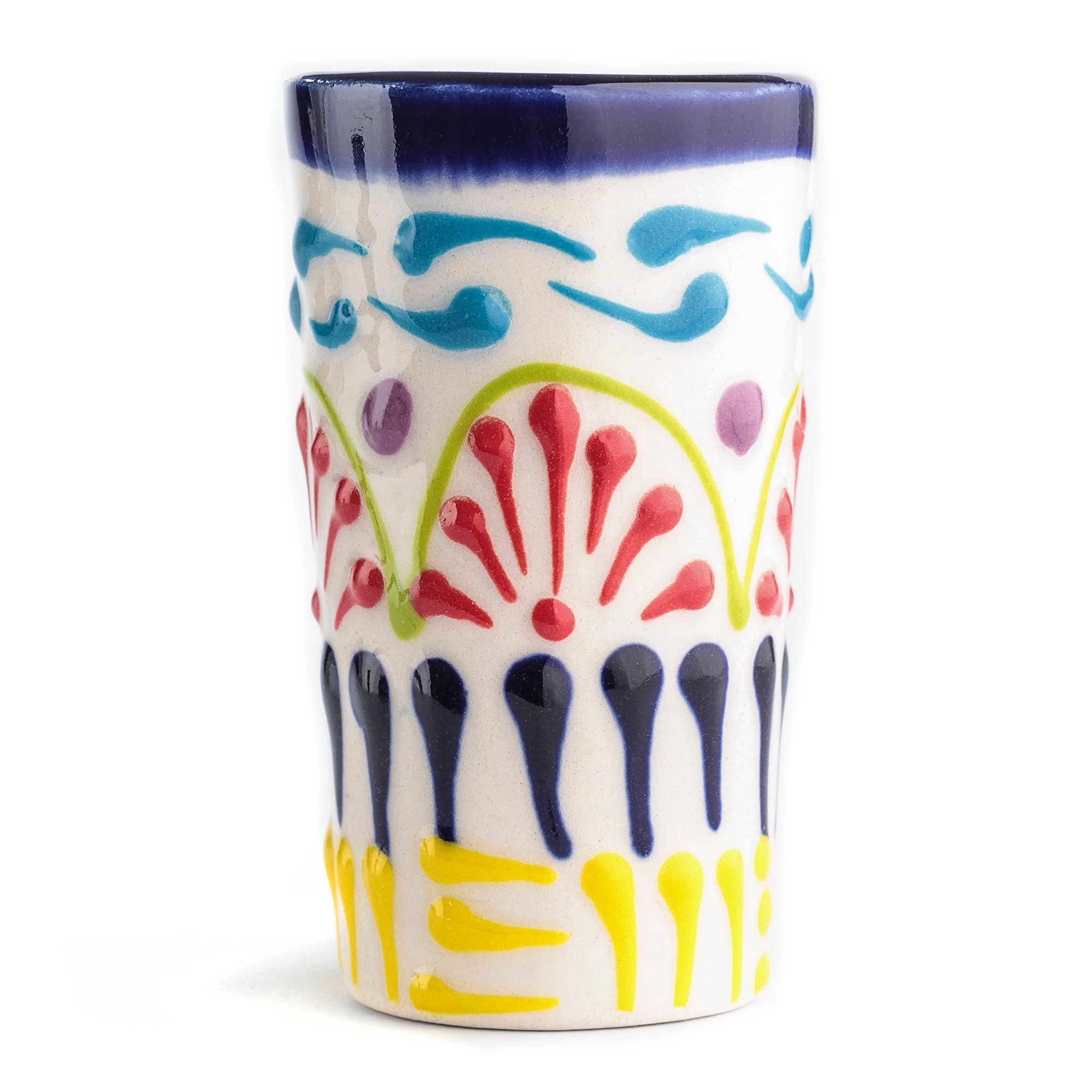 MEXTEQUIL - Wholesale Shot Glass - MEXTEQUIL Talavera Shot Glasses - Set of 4 - 2 Oz-Colors Lace7