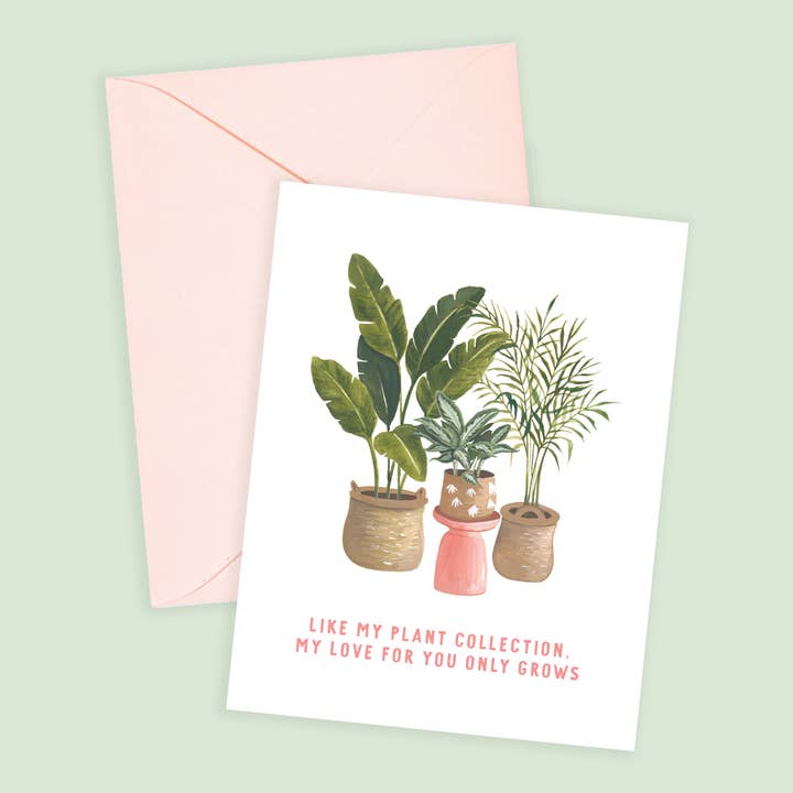 Isabella MG - Vente Cartes de déclaration d'amour - Plant Love Growth - Carte d'anniversaire et carte d'amour pour plantes1