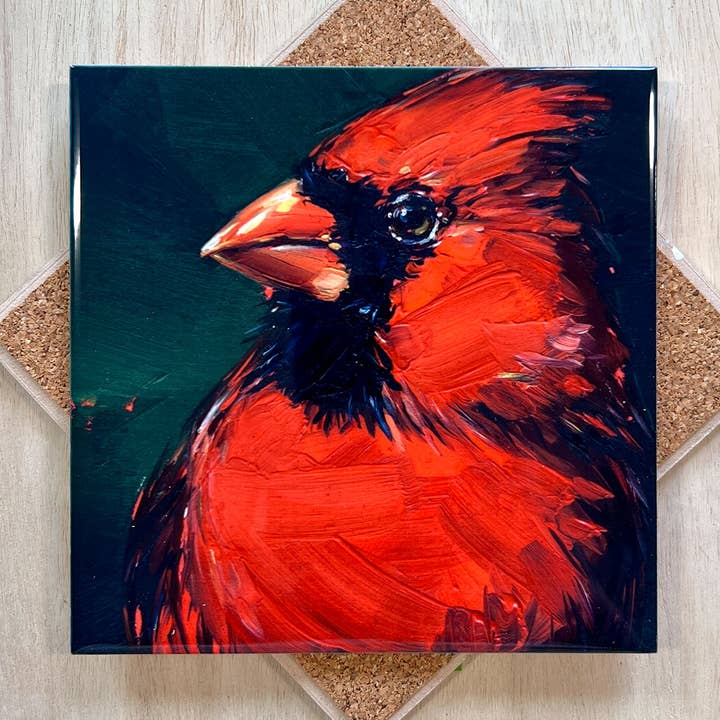 Cardinal Portrait Trivet for wholesale by Art by Alyssa