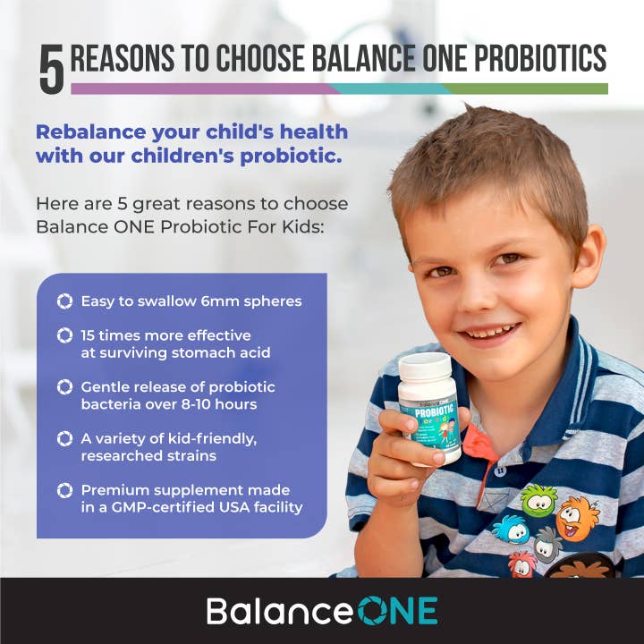 Balance One Supplements - Wholesale Oral Supplement/Vitamin - Kids Probiotic – Gentle Support with Time-Release Delivery4