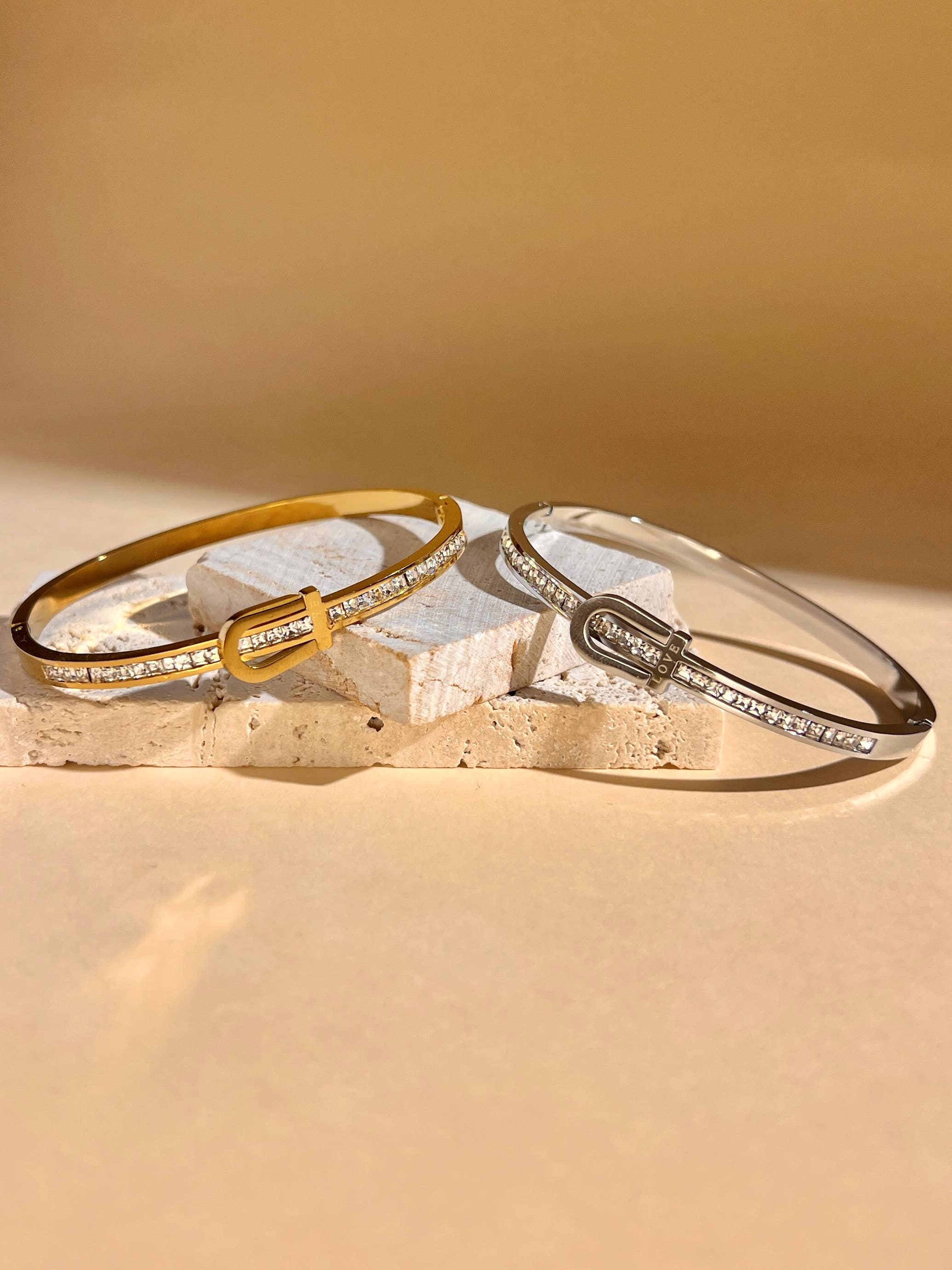 COSMOS – wholesale Bangle bracelet – Bangle belt buckle rhinestone stainless steel chic4