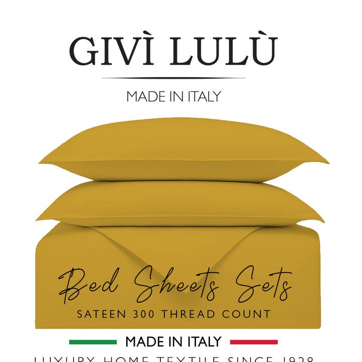 Solid 300 trådtal - sennep - Lagen sæt for engroshandel hos Givì Lulù by Vittorio Ursini & Son