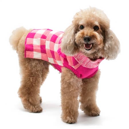 Closed Out Item- Gingham Sweater Dress for wholesale by Dogo Pet