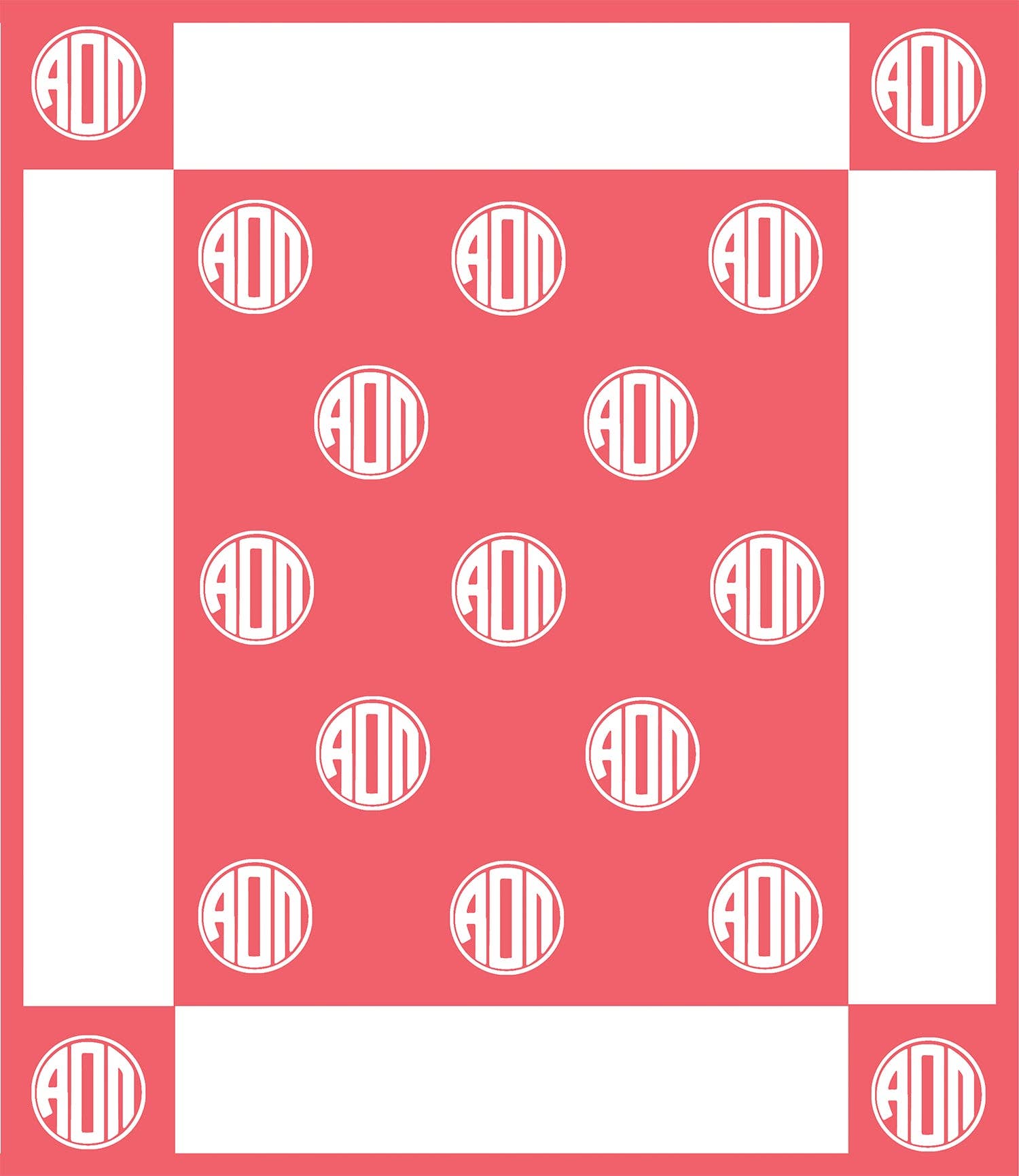 Over The Moon Greek - Wholesale Throw Blanket - Sorority Circle Monogram Blanket3