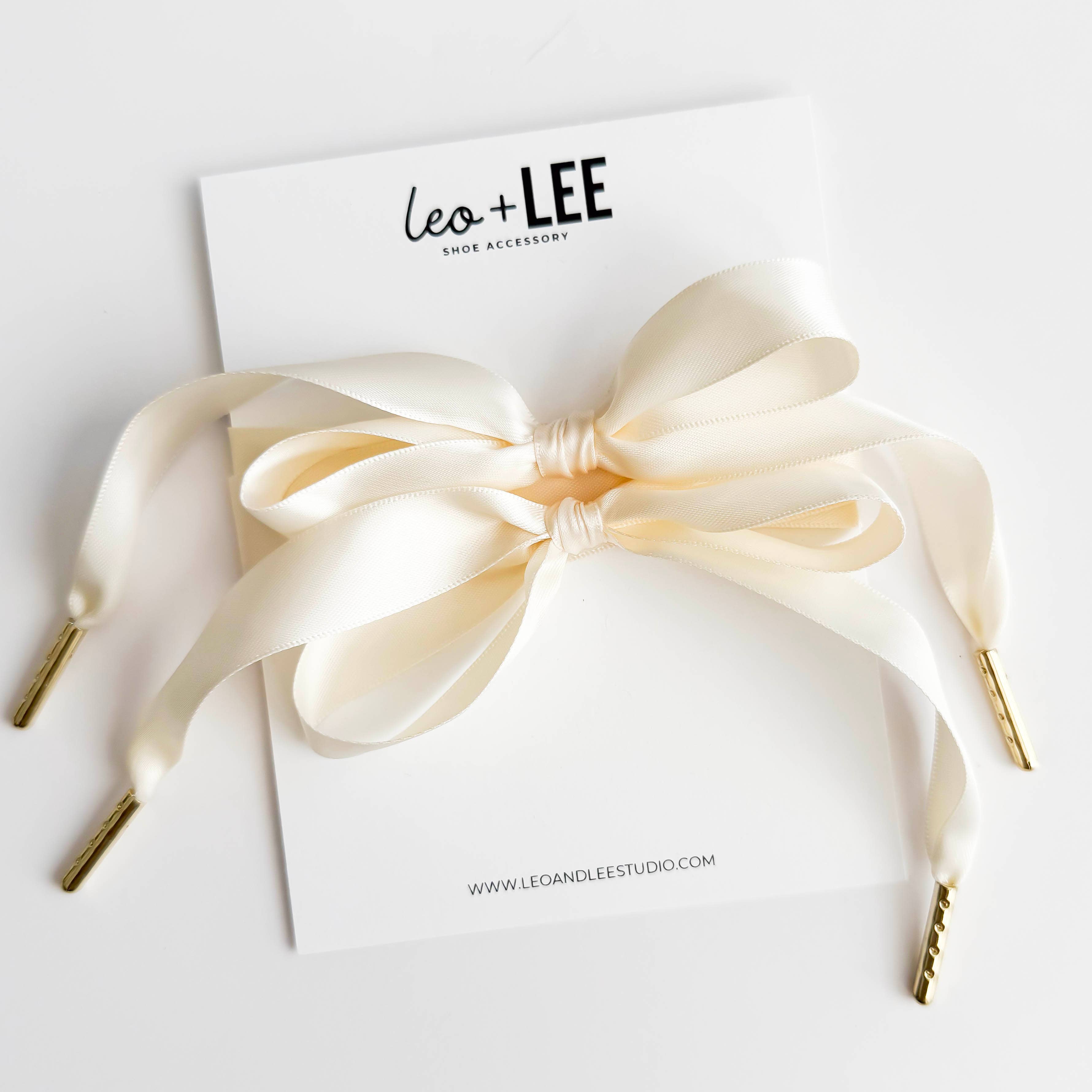 Leo & Lee Studio - Wholesale Shoelaces - Women's - Satin Sneaker Laces with Gold Aglets – Luxe Shoe Accessory2