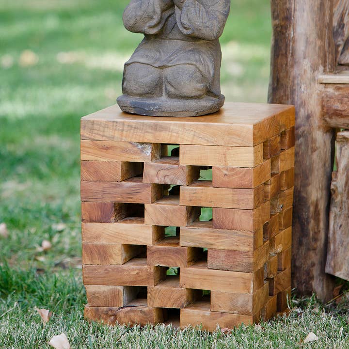 Garden Age Supply - Wholesale Stool - Teak Puzzled Stools2