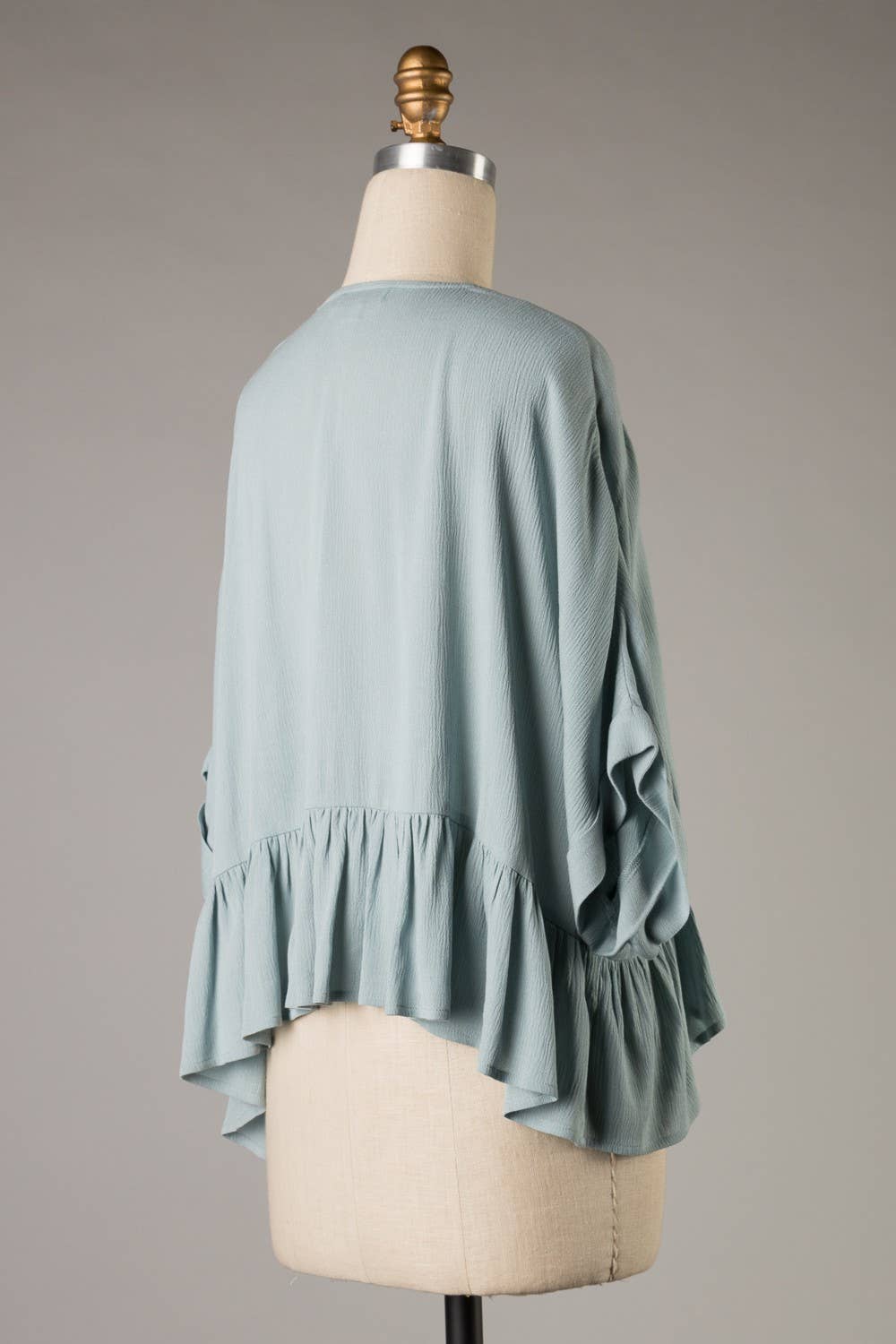 Fascination by Intrend - Vente Chemisier – femme - I-FS293 Haut en rayonne à ourlet volanté2