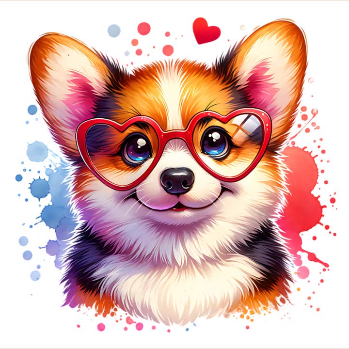 Corgi Love Magnet – 2"x2" for wholesale by Furever Framed