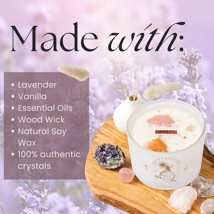 THE MINDFUL COLLECTIVE - Wholesale Jar/Filled Candle - Self Love & Intention Crystal Candle4