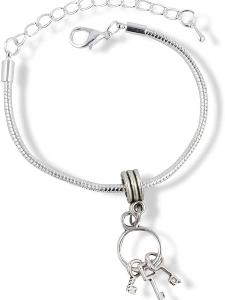 Emerald Park Jewelry Key Chain (Keychain) Snake Chain Charm Bracelet for wholesale by Dave The Bunny