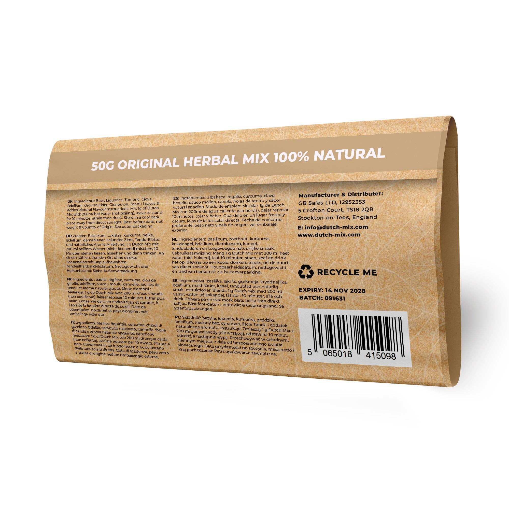 GB Sales Ltd - Wholesale Loose Tea - Original Flavour Dutch Mix1