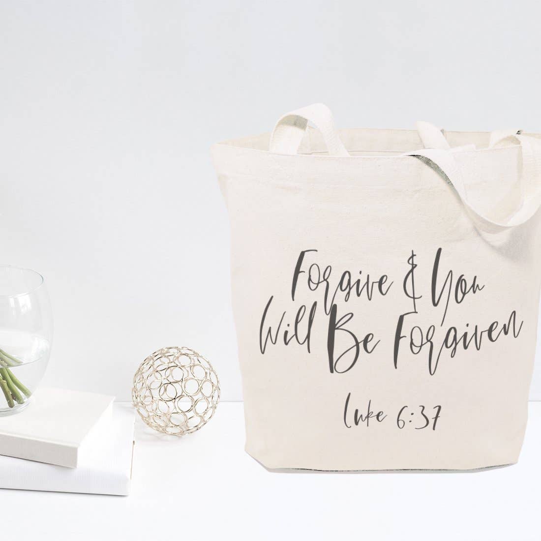 The Cotton & Canvas Co. - Wholesale Tote Bag - Women's - Forgive & You Will Be Forgiven Tote and Bible Verse Handbag1