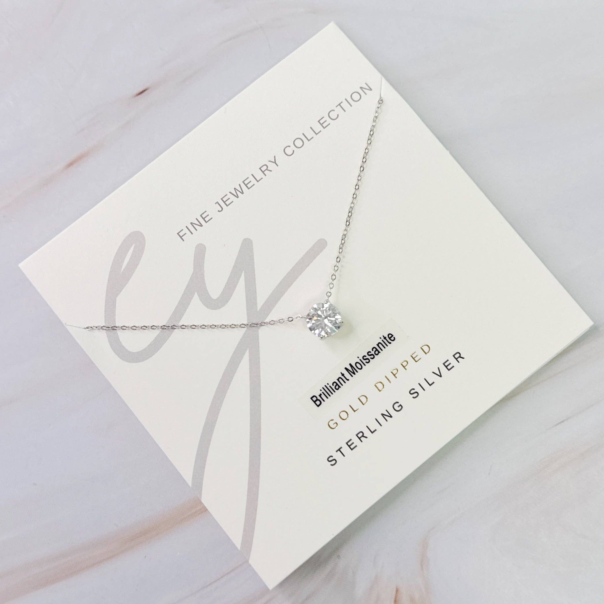 Ellison+Young - Wholesale Pendant/Charm Necklace - Brilliant Sparkle Moissanite Floating Necklace2