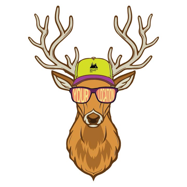 Cool Deer Sticker | Yellow Hat for wholesale by Nature Bound Co