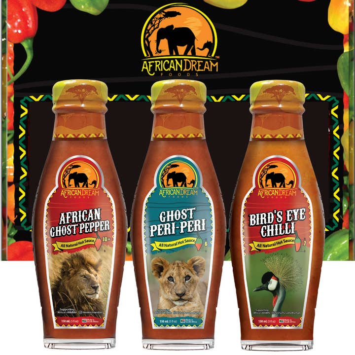 African Hot Sauce Gift Pack, 3PK | Made in Africa  for wholesale by African Dream Foods
