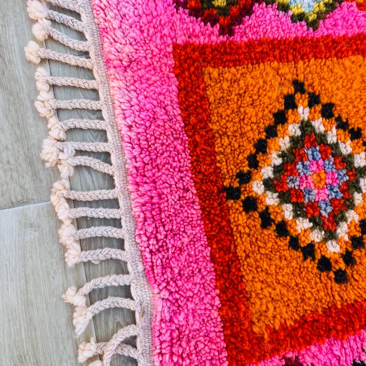 BohoVibeCraft - Wholesale Area Rug - Black Zigzag Diamond Rug Wholesale | Plush Cream Wool6