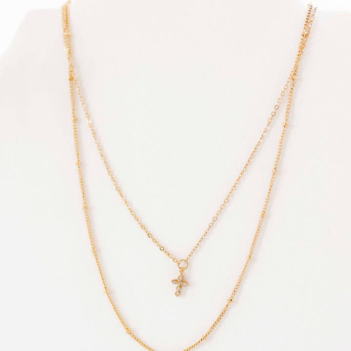 LINNY CO - Wholesale Pendant/Charm Necklace - Necklace - Carly Cross Gold10