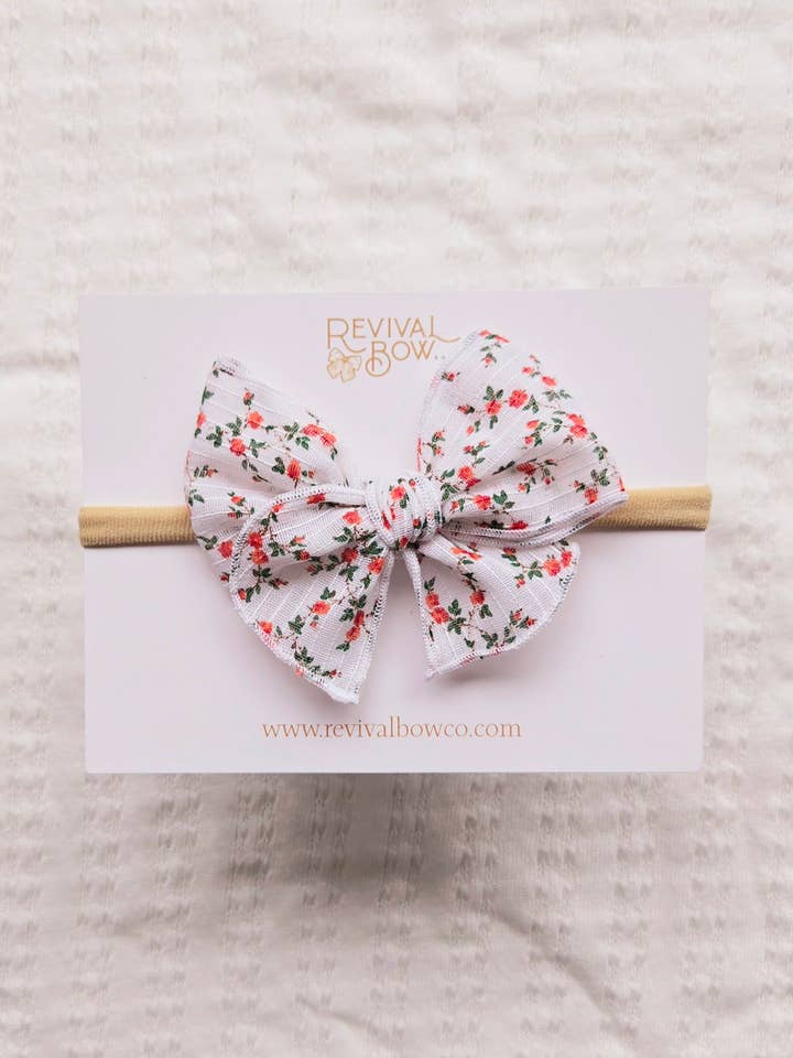 Mini-Fabelschleife am Stirnband • Holiday Floral für den Großhandel von Revival Bow Co.