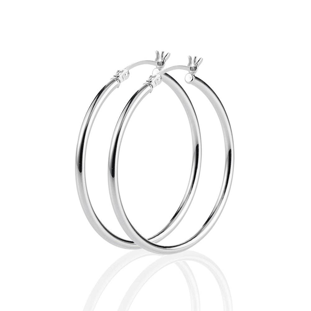 Heartbreaker designd by Drachenfels – wholesale Hoop earrings – Style & Go silver creoles with a diameter of 40 mm0