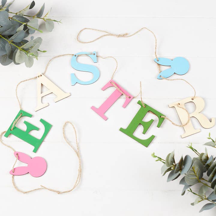 56" Wood "Easter" Garland for wholesale by Factory Direct Craft