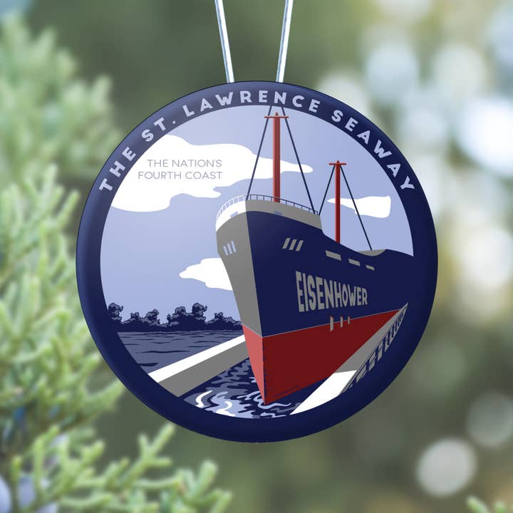 St. Lawrence Seaway Round Ornament Souvenir for wholesale by Lionheart Graphics