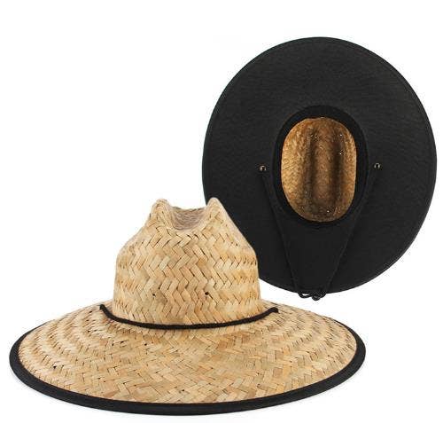NATURAL Wide Brim Handmade Panama Lifeguard Straw Hat Extra sun prot for wholesale on Faire4