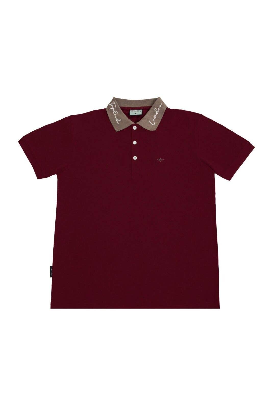 Mens Polo Shirt Short Sleeve Pique Top - Wine/Brushed Nickel for wholesale on Faire0
