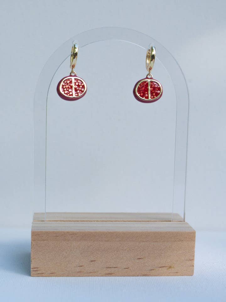 Fruity Pomegranate Huggies Hawaii made gold plated for wholesale by Con Cariño Design