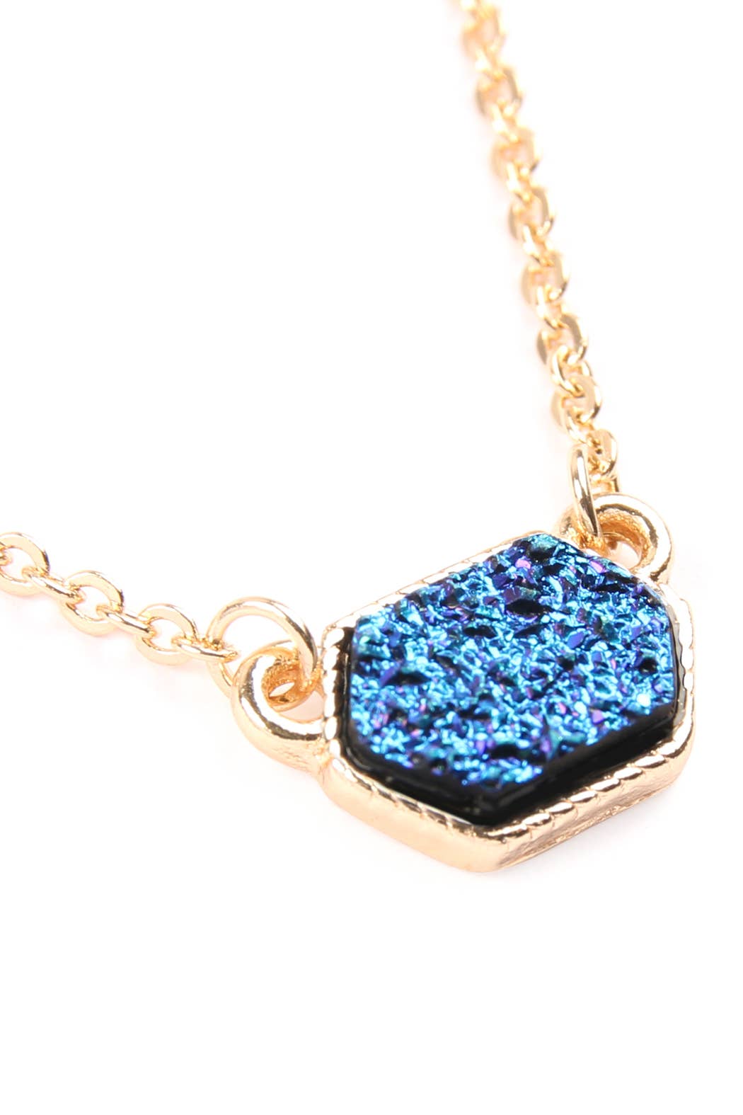 MYS Wholesale Inc - Wholesale Jewelry Set - Druzy Hexagon Pendant Necklace Earring Set47