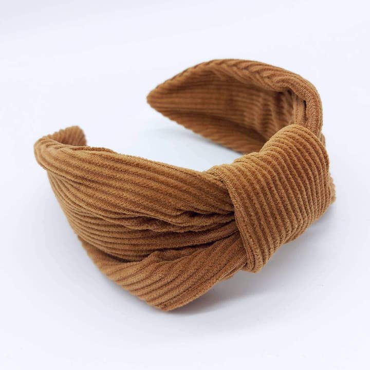 Luxury Corduroy Flat Knot Headband for wholesale by Dandy Lane