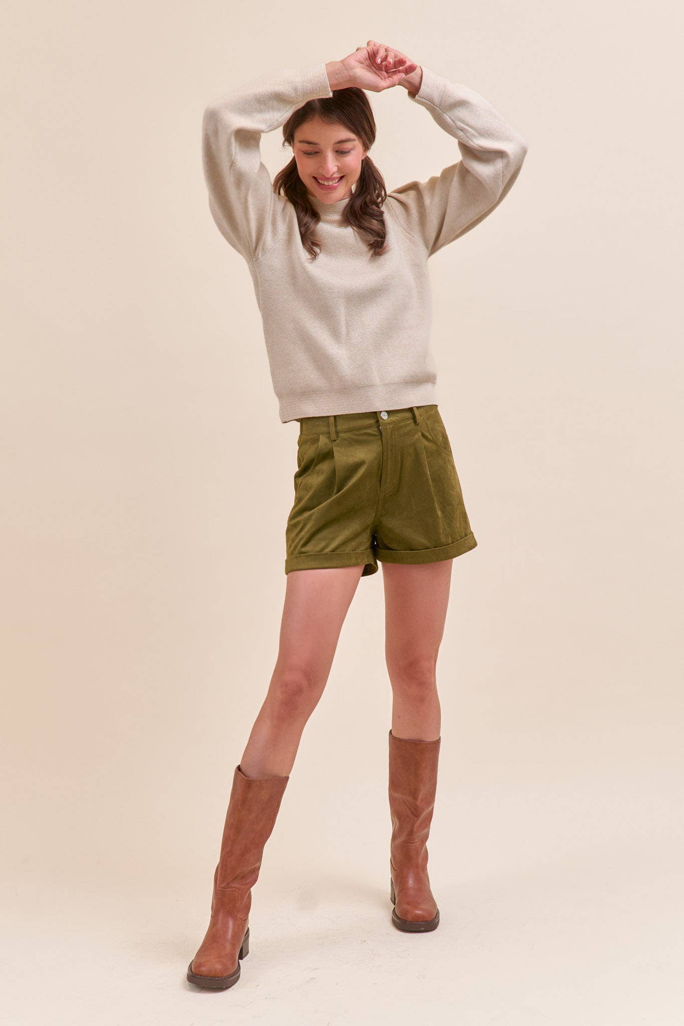 &MERCI - Wholesale Knit Sweater - Women's - MOCK NECK PUFF SLEEVE SWEATER MSW1103021