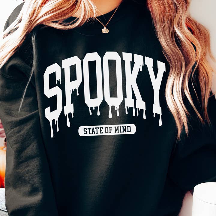 Spooky State of Mind Sweatshirt – Halloween Graphic Pullover for wholesale by Sweetteez LLC