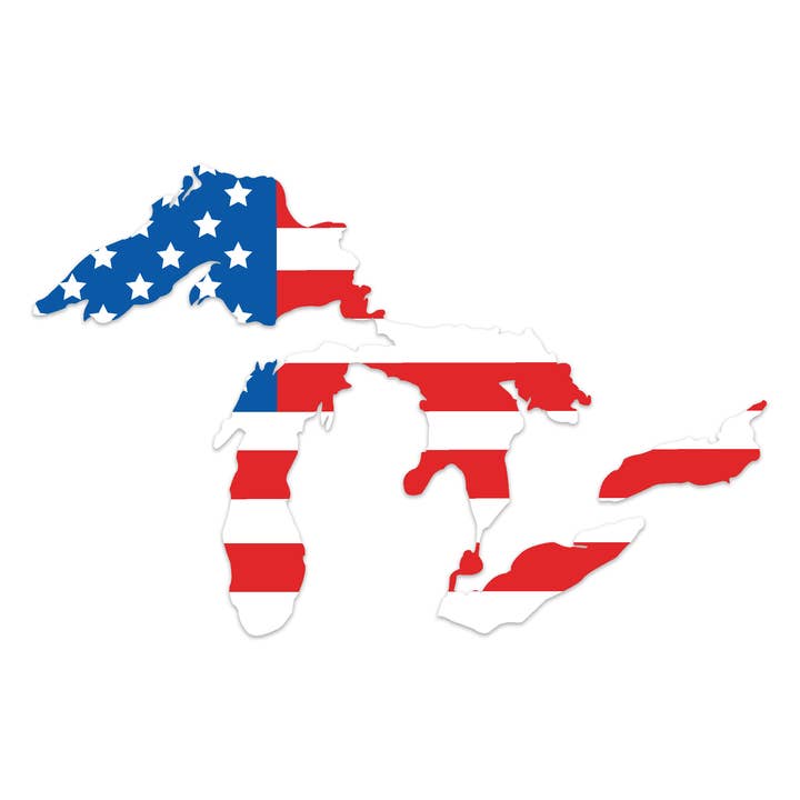 Decalcomania con bandiera USA per la vendita all'ingrosso da parte di Great Lakes Proud