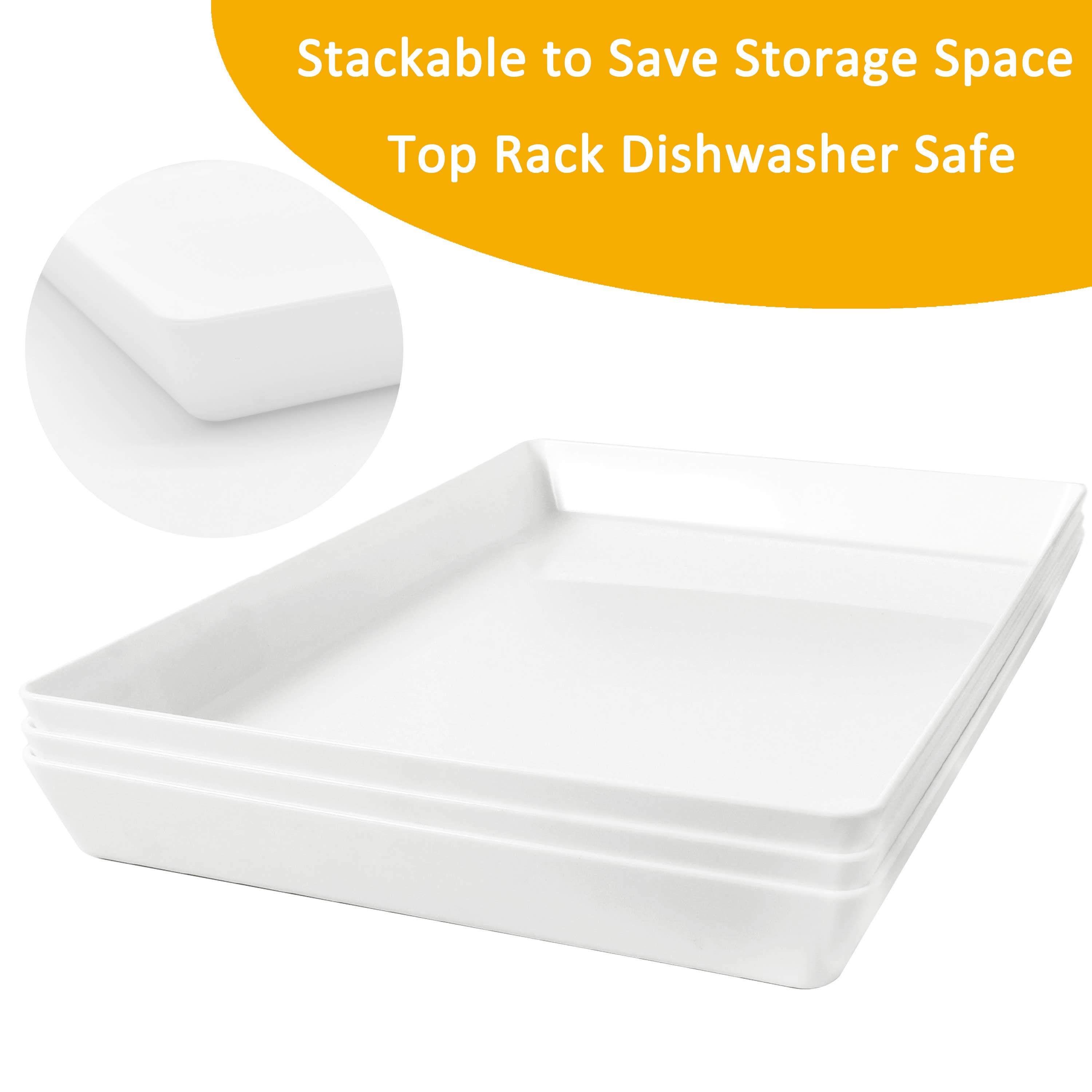 Youngever - Wholesale Serving Tray - Youngever 3 Pack Plastic Serving Trays, Serving Platter2