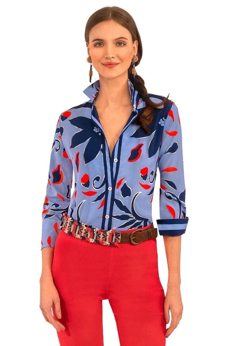 Gretchen Scott LLC - Venta al por mayor Camisa con botones - Mujer - Camisa de Novio - Floración Completa12