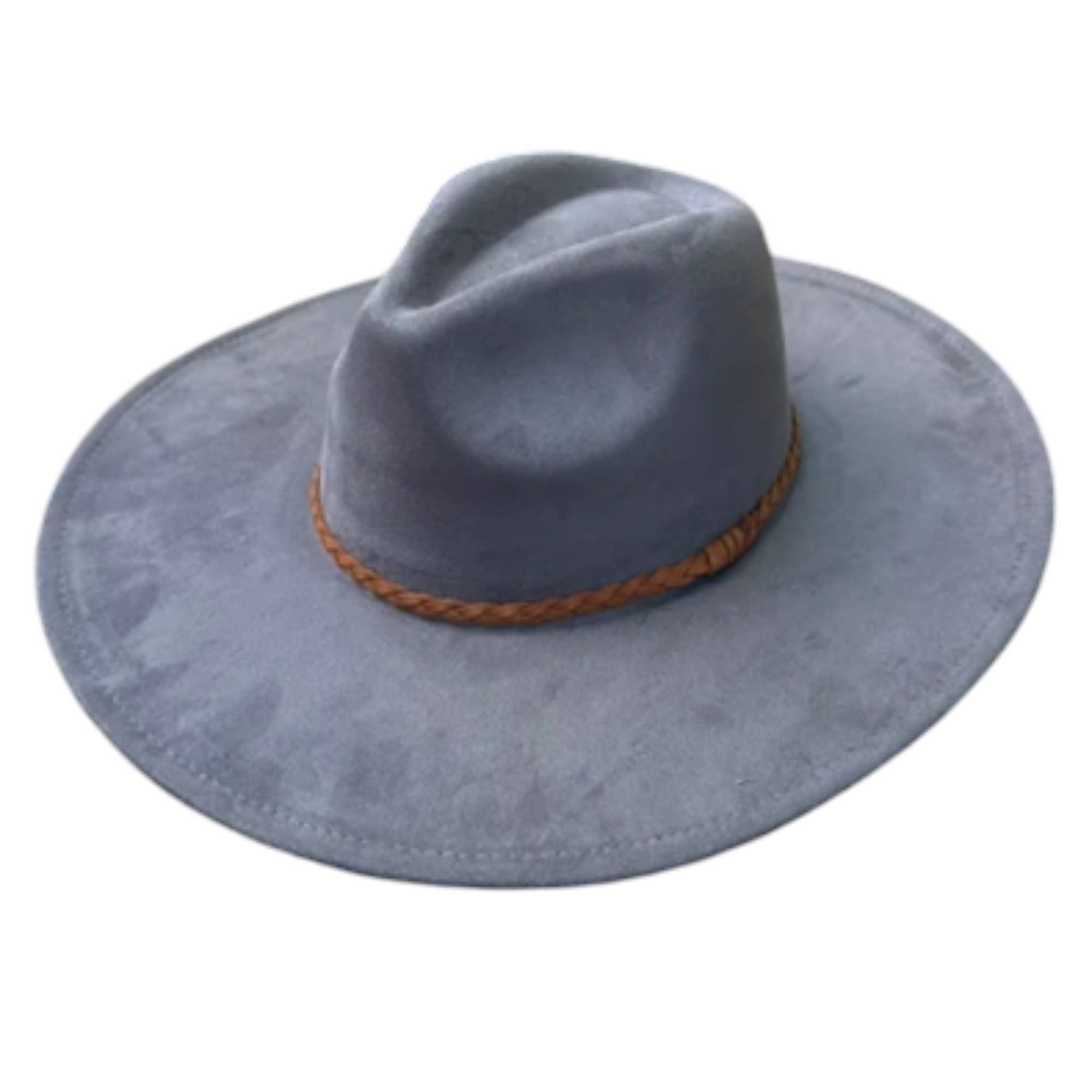 Portia Hat – wholesale Fedora - Unisex – Wide Brim Vegan Suede Hat – Classic & Stylish 3
