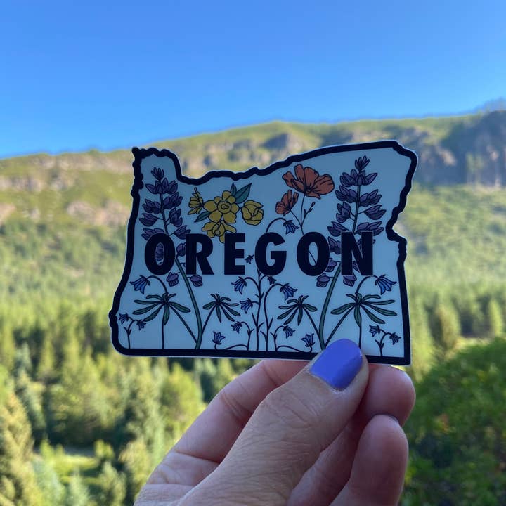 Graphic Heart - Wholesale Sticker - State Florals Oregon - Vinyl Sticker1