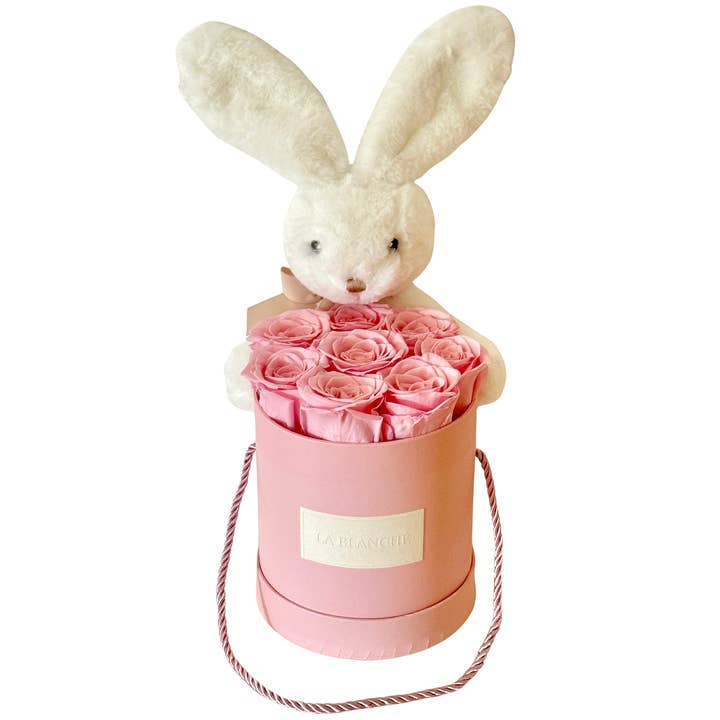 Caja de Rosas Eternas Mediana Bunny para venta al por mayor de MONTÉE DE ROSE