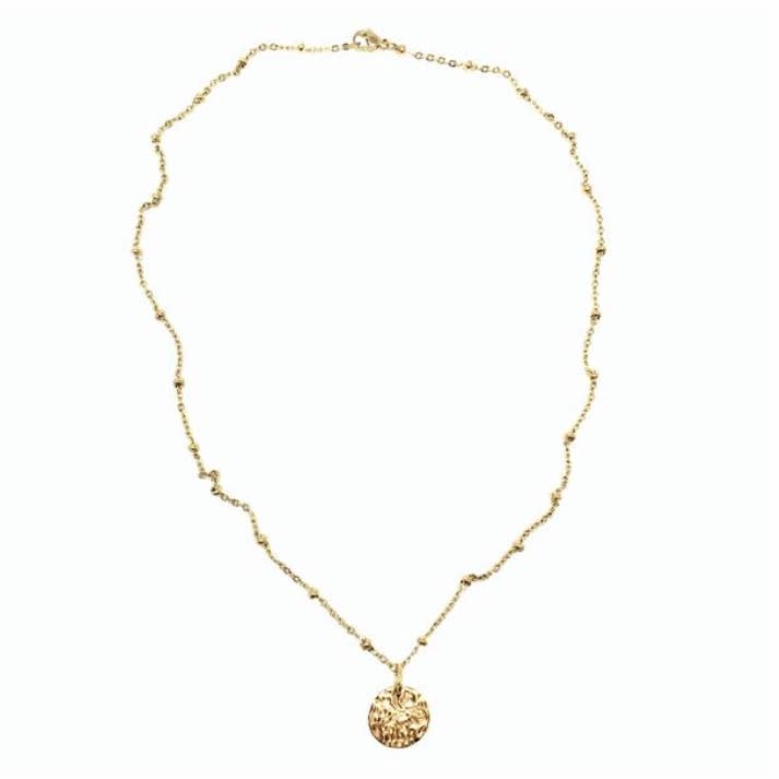 Hammered Disc Pendant on Bead Necklace for wholesale by B.BéNI® Christian & Jewish Jewelry