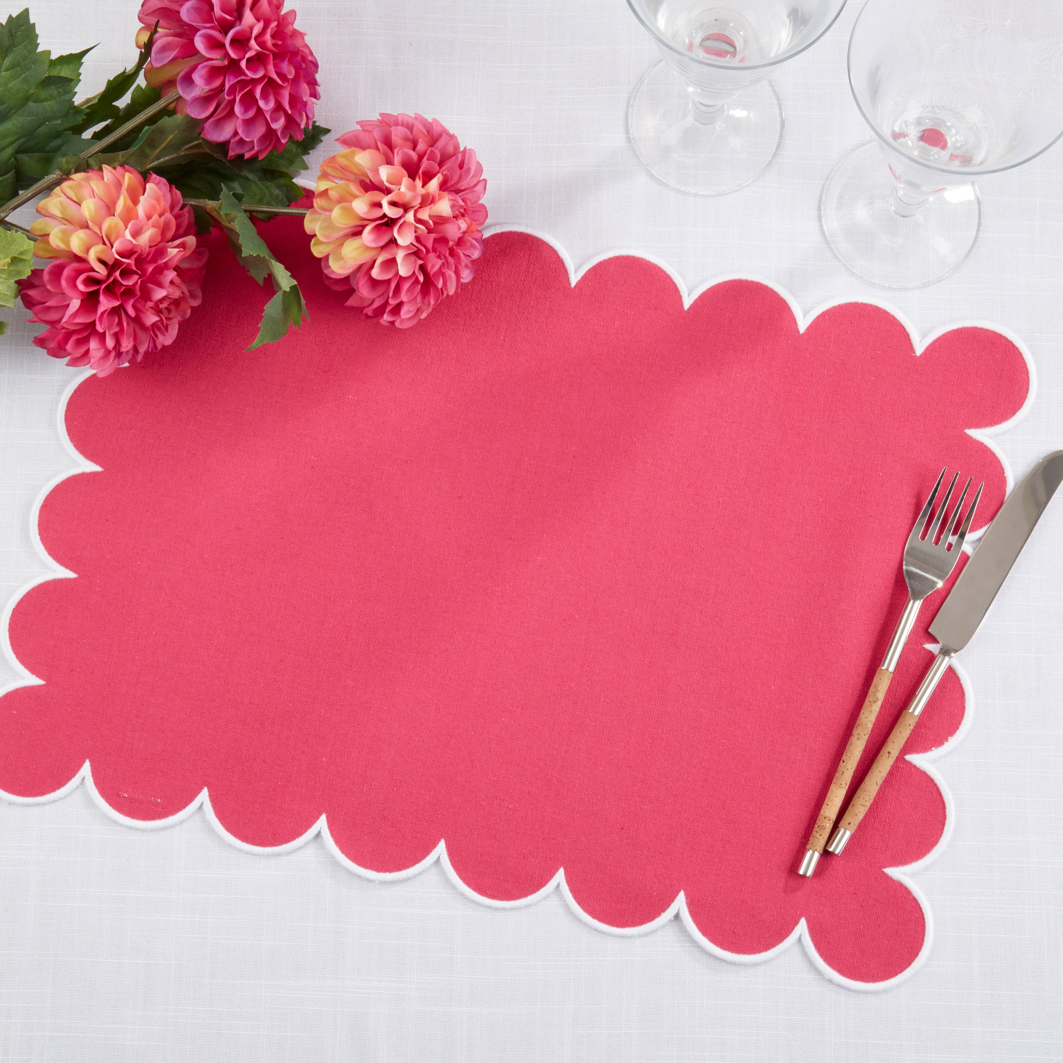 Saro Lifestyle – wholesale Placemat – Cotton Scalloped Placemat15