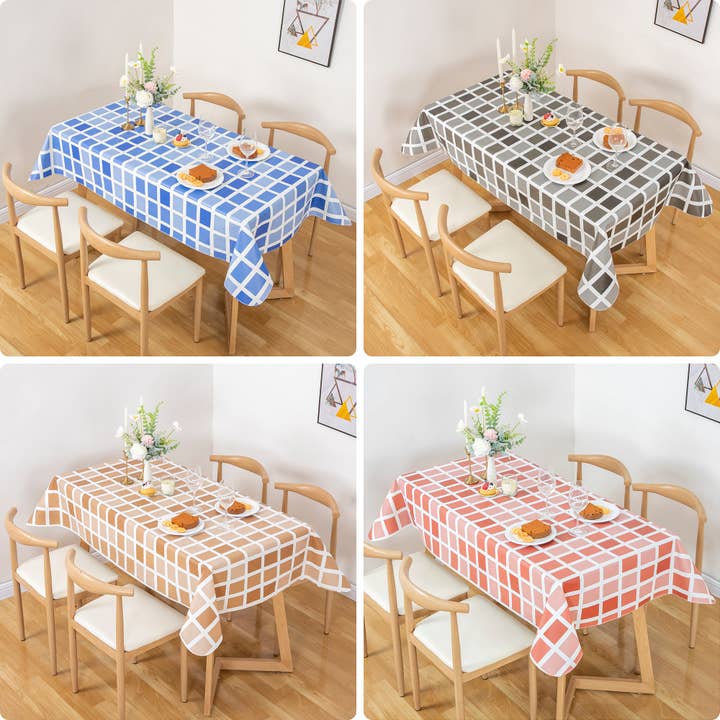 84X60 Inch Vinyl Tablecloth – checkered Assorted (24 pcs) for wholesale by Ray Star
