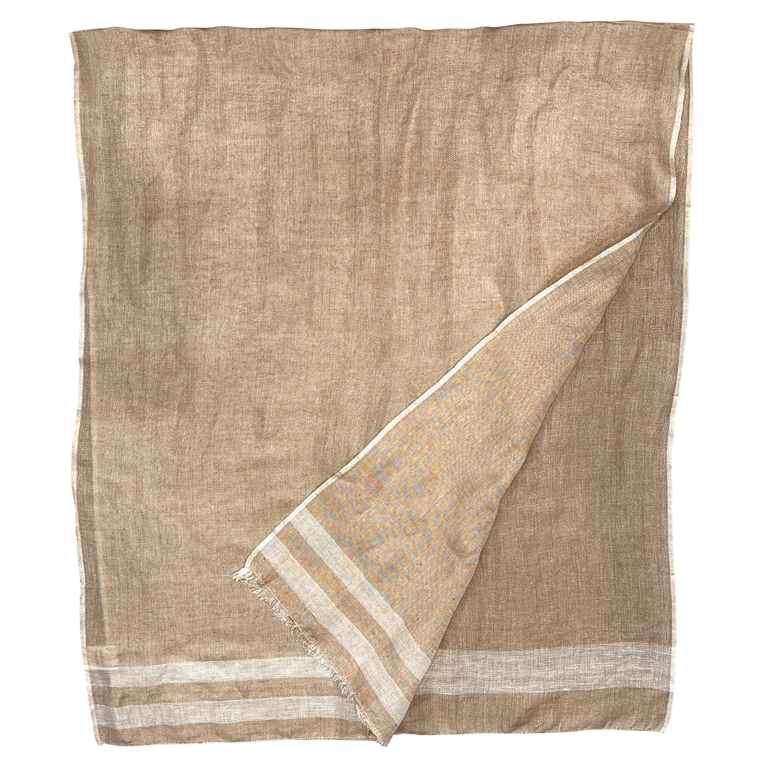 Chloe & Lex - Wholesale Scarf - Women's - Pure Linen with Fresh Stripes Lightweight Scarf for Women5