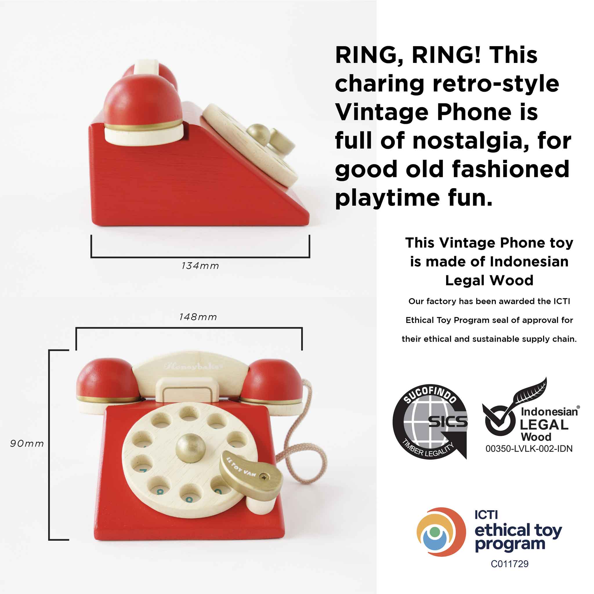 Le Toy Van, Inc. - Wholesale Wood Toy - Kids - Vintage Wooden Phone4