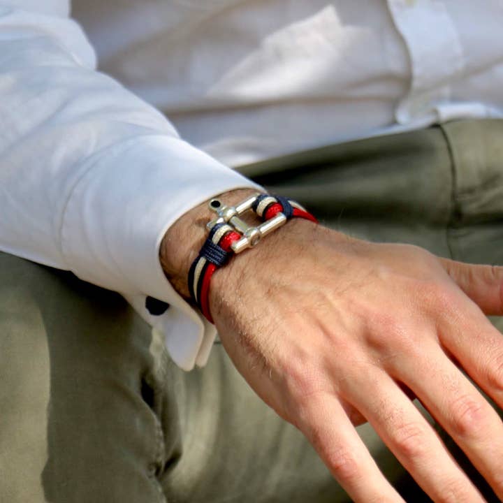 รtre - Bracelets & Accessories - Wholesale Jewelry - Men's - Men's Bracelet | Le Rectangle - Rouge&Bleu2