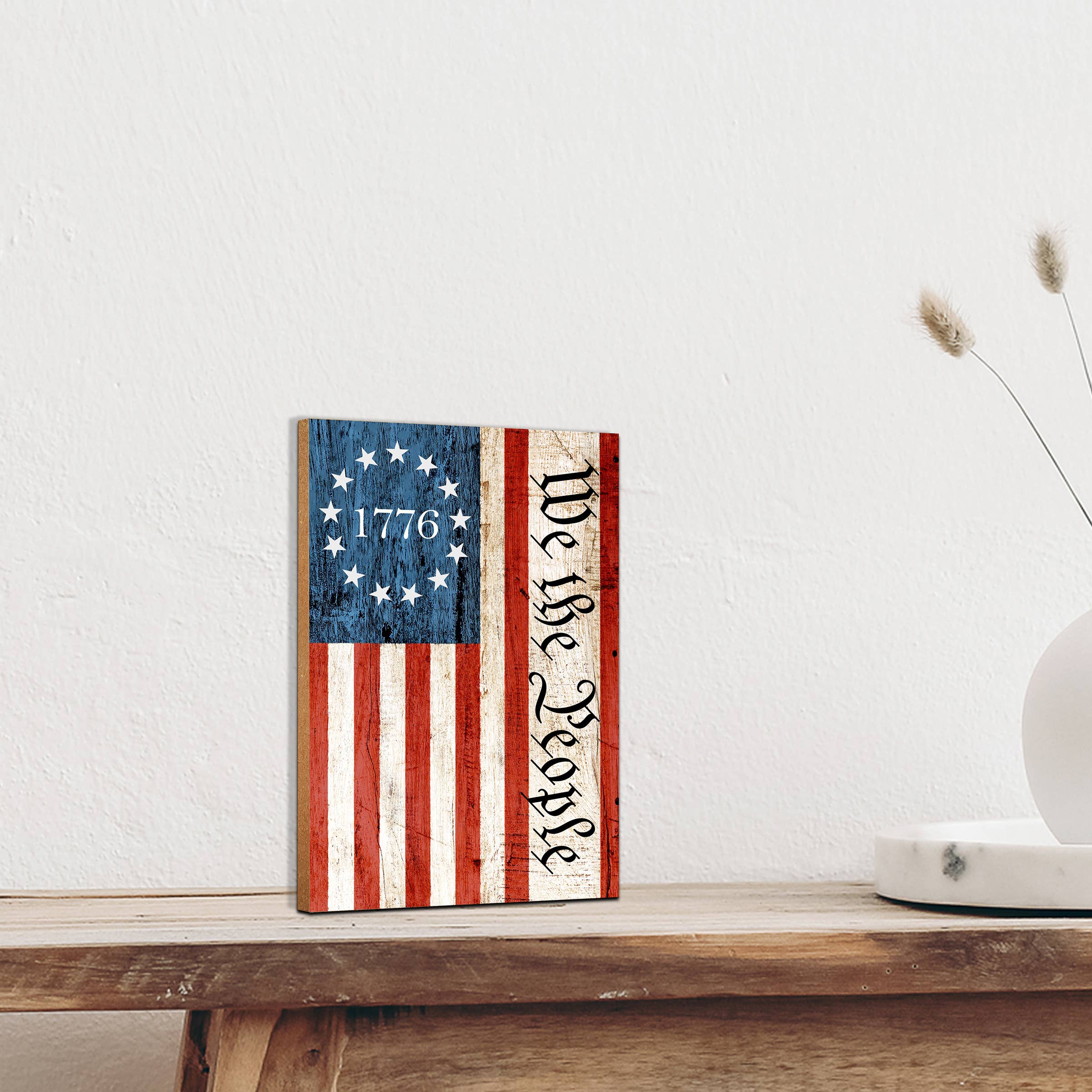 LifeSong Milestones - Wholesale Sign - We The People 1776 American Patriotic Shelf Sitter Decor1