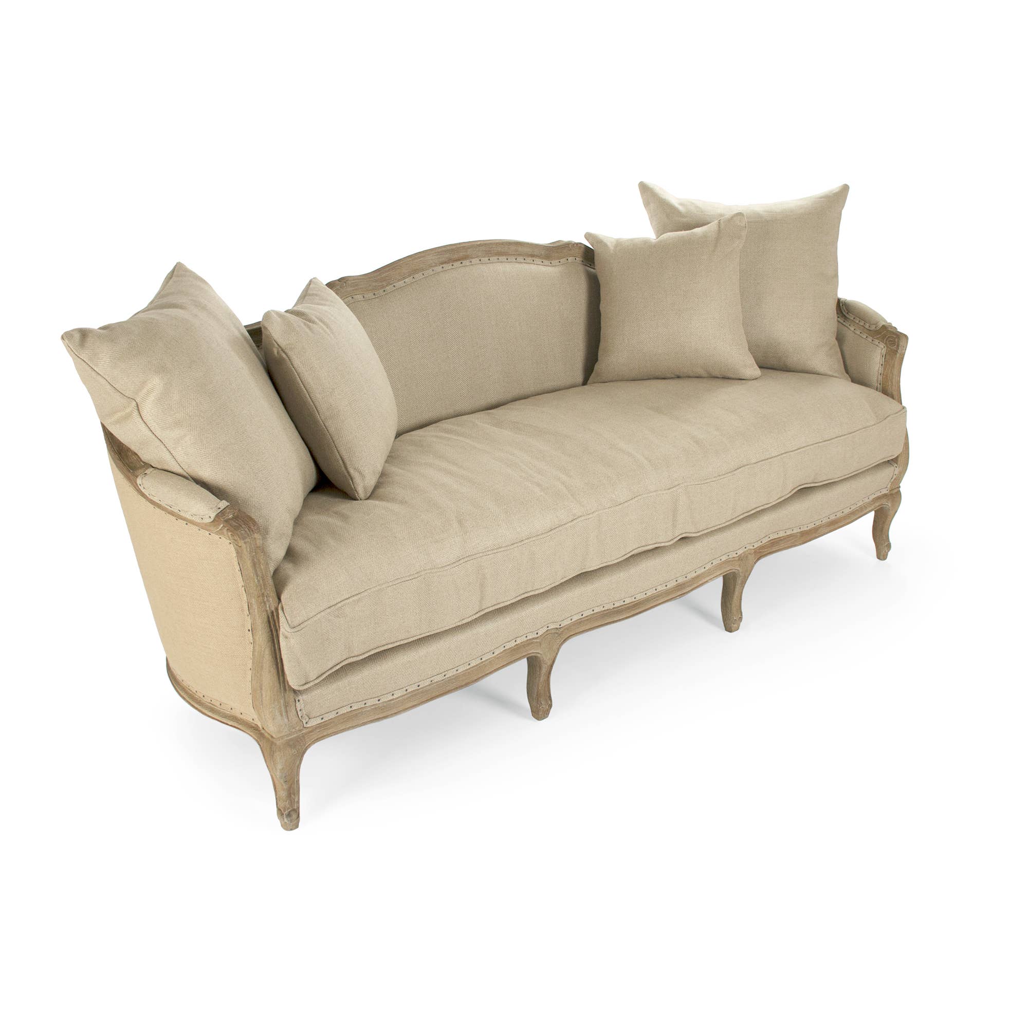 Hemp Linen Maison Sofa w/ Burlap Back for wholesale on Faire1