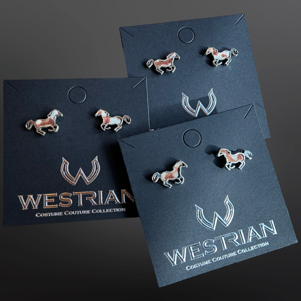 Westrian International - Wholesale Stud/Post Earrings - Paint Horse Hair On Stud Earrings3