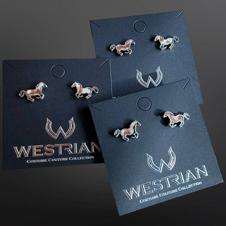 Westrian International - Vente Clous d'oreille - Boucles d'oreilles clous en crin de cheval Paint3