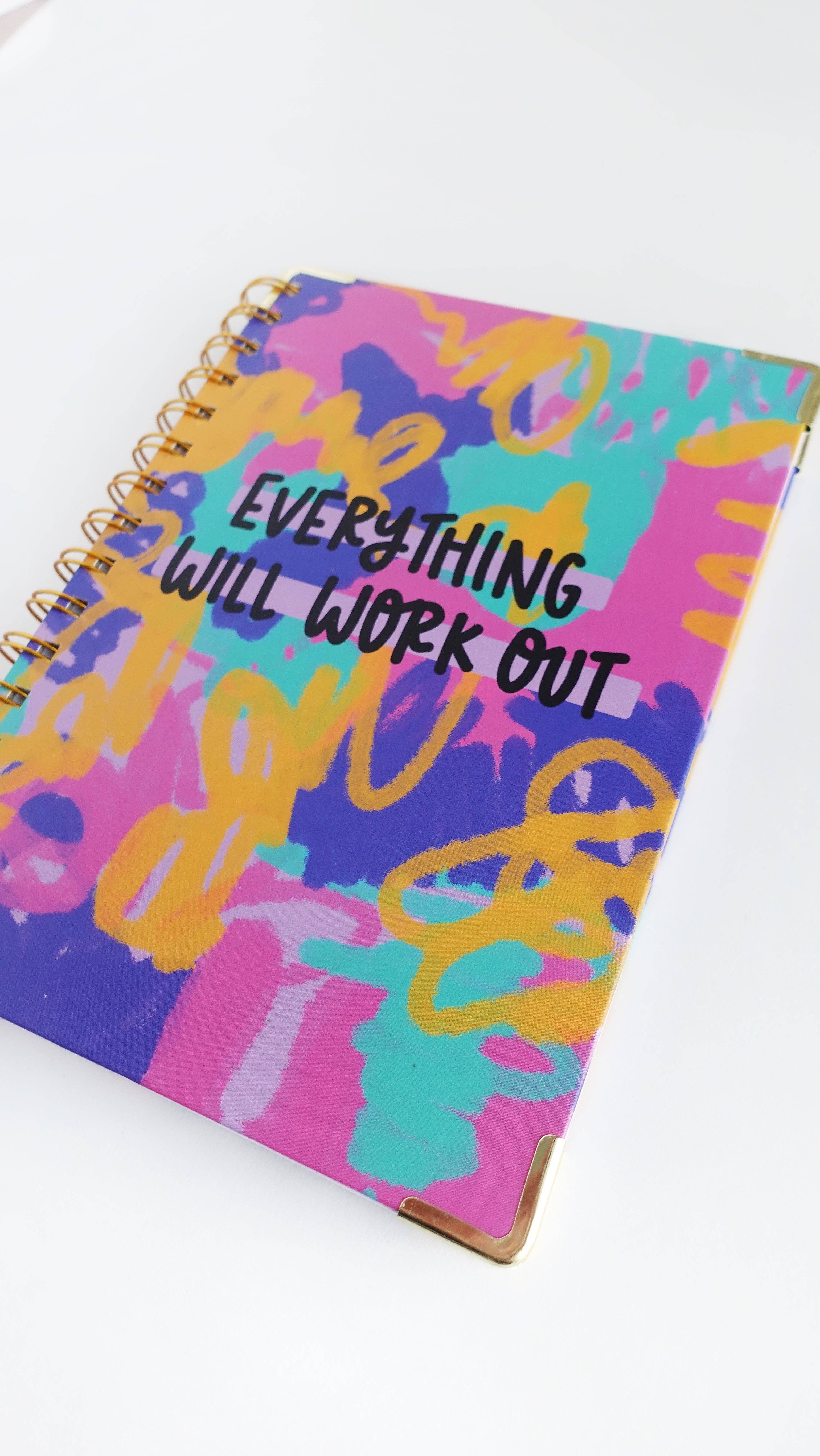 Pretty Peacock Paperie - Women's Empowerment - Wholesale Journal/Diary - Everything Will Work Out Hardcover Spiral Journal2