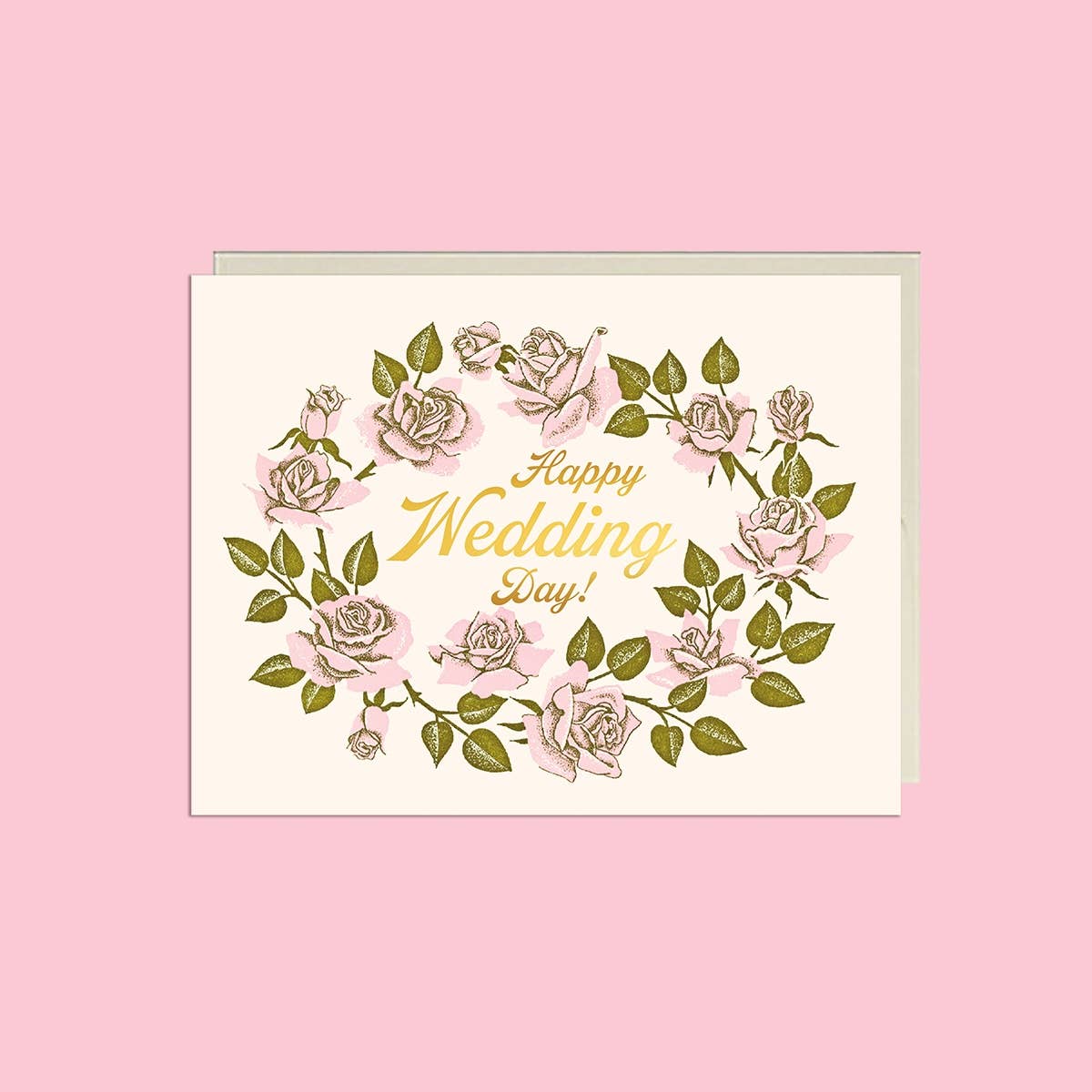 Lucky Goods Paper – wholesale Bröllopskort – Glad bröllopsdag blommor – Foliebröllopskort3